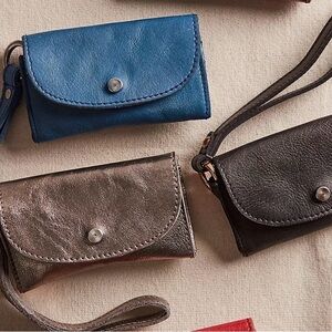 Free People Leather Bag Lanyard Wrislet in Blue, black ,or Silver NWT Retail$38